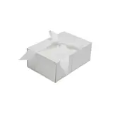 Boîte cadeau tissu avec noeud blanc mat 23 x 16 x 9 cm, paquet de 5