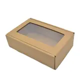 Boîte cadeau carton à fenêtre 35 x 24,5 x 10 cm – Lot de 10