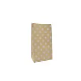 Sac SOS kraft brun à pois blancs 13+8x24cm 70g/m² – Paquet de 250