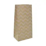 Sac SOS kraft brun à chevrons blancs 9+6x18cm 70g/m² – Paquet de 250