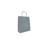 Sac kraft gris poignées torsadées 19x8x24cm – Paquet de 50