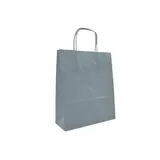 Sac kraft gris poignées torsadées 24x12x31cm – Paquet de 50