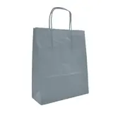 Sac kraft gris poignées torsadées 35x14x44cm – Paquet de 50