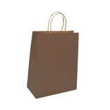 Sac kraft marron chocolat à poignées torsadées 35 x 14 x 44 cm - Paquet de 50