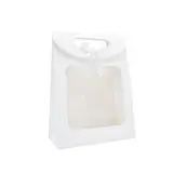 Pochette cadeau blanche à velcro avec fenêtre 23 x 11 x 32 cm - Lot de 20