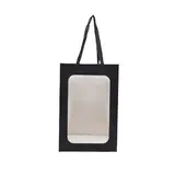 Sacs pelliculés noirs mats à fenêtre et poignées coton – 18 x 13 x 25 cm