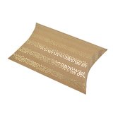 Boîte berlingot kraft rayures de pois or dorés à chaud 11x9 cm – Lot de 20