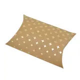 Boîte berlingot kraft à étoiles scintillantes or doré à chaud 11x9 cm – Lot de 20