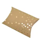 Boîte berlingot kraft avec constellation d'étoiles or doré à chaud 11x9 cm – Lot de 20