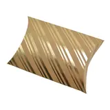 Boîte berlingot kraft rayures or doré à chaud 11x9 cm – Lot de 20