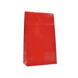 Pochettes cadeaux papier pelliculées rouge adhésives 10x4,5x16cm – Paquet de 50