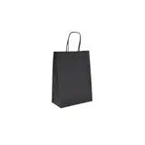 Sacs kraft noir poignées torsadées 16+8x22 cm – Paquet de 100