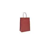 Sacs kraft rouge foncé poignées torsadées 12+6x15 cm – Paquet de 100