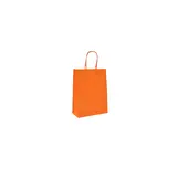 Sacs kraft orange poignées torsadées 12+6x15 cm 117g/m² – Paquet de 100