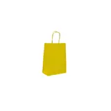 Sacs kraft jaunes poignées torsadées 12+6x15 cm 117g/m² – Paquet de 100
