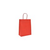 Sacs kraft rouges poignées torsadées 12+6x15 cm 117g/m² – Paquet de 100