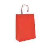 Sacs kraft rouge poignées torsadées assorties 26+12x33 cm – Paquet de 100