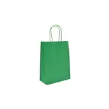 Sacs kraft vert poignées torsadées 16+8x22 cm – Paquet de 100