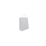 Sac kraft blanc poignées torsadées 16 x 7 x 22 cm 100g/m² - Paquet de 100