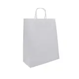 Sacs kraft blanc poignées torsadées 32x12x41 cm - Paquet de 100
