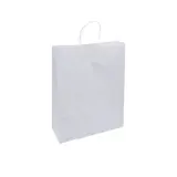 Sac Kraft Blanc Poignées Torsadées 35x14x35 cm - Paquet de 100