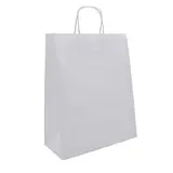 Sac kraft blanc poignées torsadées 46 x 16 x 49 cm 110g/m² - Paquet de 100