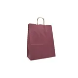 Sac kraft aubergine poignées torsadées 24 x 12 x 31 cm 100g/m² - Paquet de 100