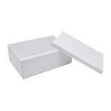 Boîte cadeau pliable à couvercle amovible blanche 29x22x10 cm - Lot de 4