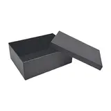 Boîte cadeau pliable à couvercle amovible noire 29x22x10 cm - Lot de 4