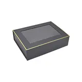 Boîtes aimantées noires liseré or fenêtre 30,6x23x8cm – Paquet de 5
