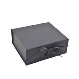 Boites cadeaux carton pliables noires avec ruban 20x18,2x8cm – Paquet de 5