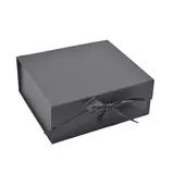 Boites cadeaux carton pliables noires avec ruban 33,5x26x15cm – Paquet de 5