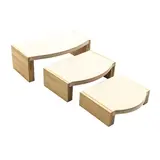 Présentoirs gigognes bois / tissu microfibre - Lot de 3