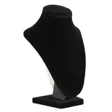 Présentoir collier en flanelle Noir 12 x 18 cm - Support collier - Buste collier