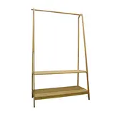 Portant vêtement bambou 100 x 48 x 170 cm avec 2 tablettes cannées – Portant penderie