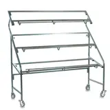 Étalage pour marché – Présentoir cagettes 3 niveaux largeur 129 cm avec roulettes