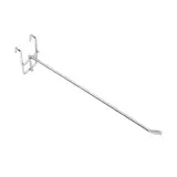 Tige simple pour présentoir grille L 25 cm x ø 4,8 mm Métal chromé - Broche simple - Crochet simple - Lot de 10