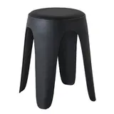 Tabouret design empilable noir 47cm avec assise rembourrée - Usage Pro (Commerce & CHR)
