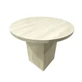 Table d’appoint bois effet travertin ø 45 x 40 cm – Table de présentation