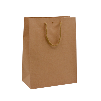 Sacs kraft luxe bruns poignées cordelette 25+13x33 cm 170g/m² – Paquet de 10