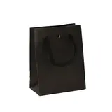 Sacs kraft luxe noirs poignées cordelette 11,4+6,4x14,6 cm 190g/m² – Paquet de 10