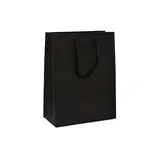 Sacs kraft luxe noirs poignées cordelette 25+13x33 cm 190g/m² – Paquet de 10