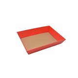 Corbeille carton rectangulaire kraft rouge / brun 33 x 20 x 7,4 cm – Paquet de 10