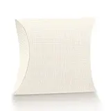 Boîte berlingot carton texturé 11 x 12 x 3,5 cm - Blanc - Pochette cadeau carton - Lot de 10