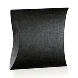 Boîte berlingot carton texturé 11 x 12 x 3,5 cm - Noir - Pochette cadeau carton - Lot de 10