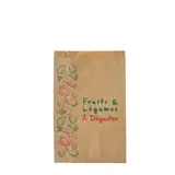 Sac fruits et légumes kraft brun 1kg 17 x 6 x 26 cm - Sac papier primeur - Lot de 1000