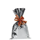 Pochette cadeau métallisée argent brillant 20 x 35 cm - Sachet cadeau argent- Lot de 50