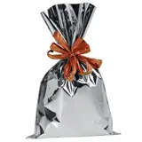 Pochette cadeau métallisée argent brillant 30 x 50 cm - Sachet cadeau argent- Lot de 50