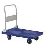 Chariot plateforme 90 x 60 x 89 cm 300kg - Chariot pliable - Chariot de manutention - Blanc / Bleu