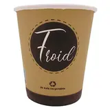 Gobelet boisson chaude 10 cl / 4oz ø6,6 x 6 cm - Gobelet carton - Gobelet café - Brun / Noir - Lot de 50